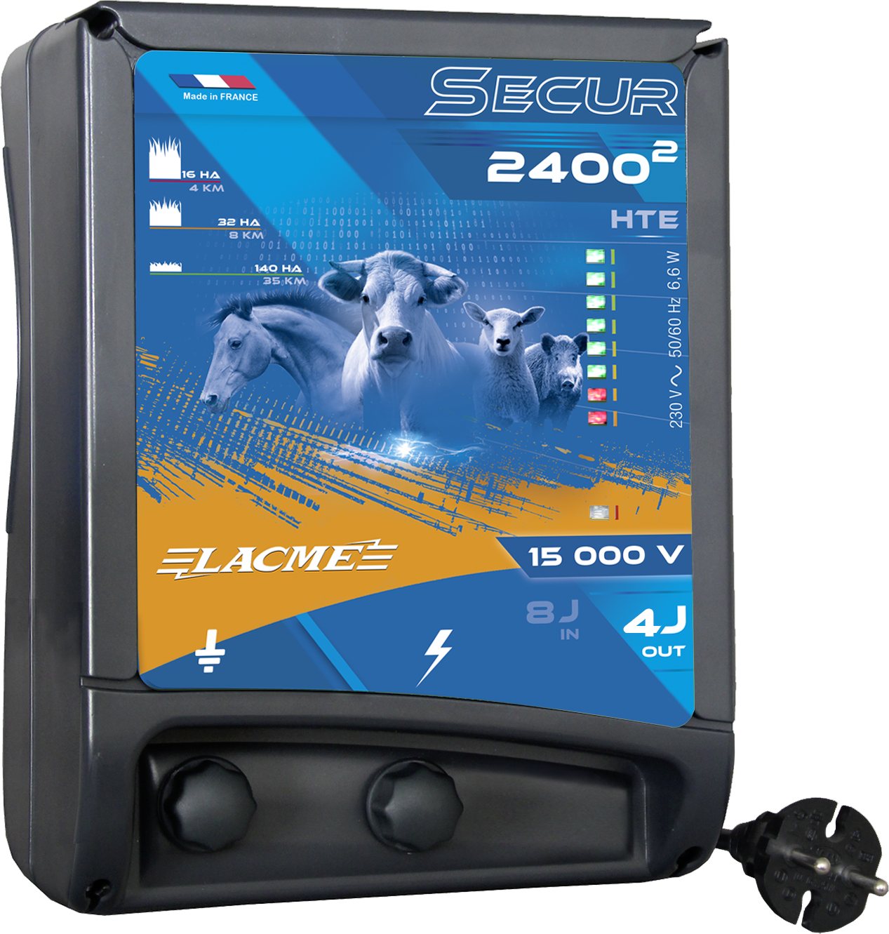 Pastuch elektryczny Elektryzator sieciowy Lacme Secur 2400 moc - 8J - Cavalo